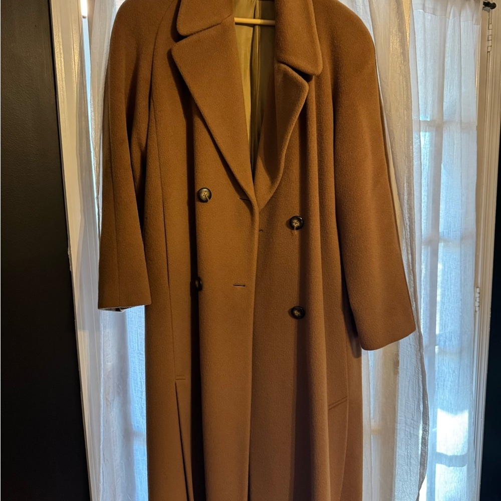 Double-Breasted Tan Overcoat